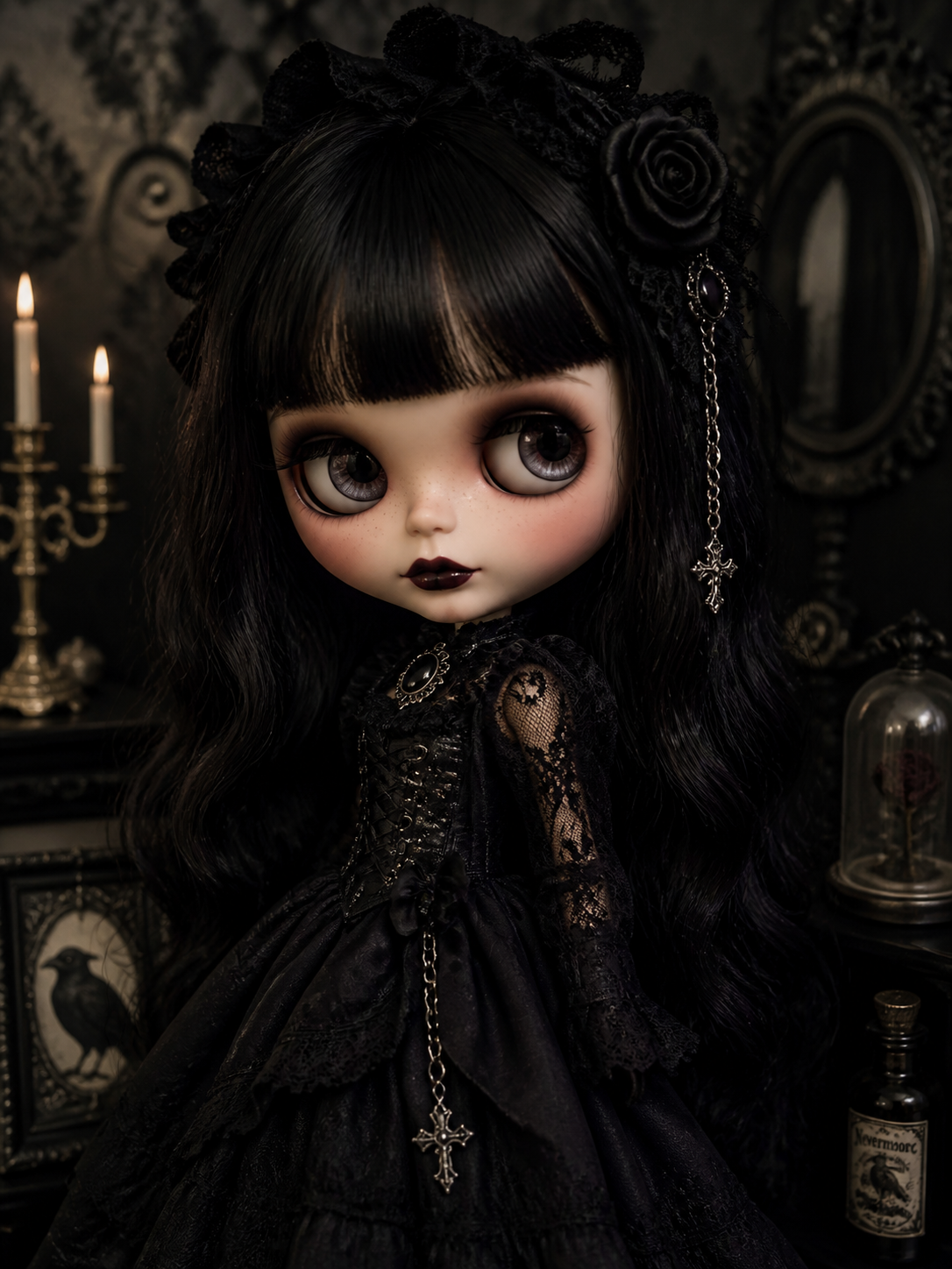 Gothic Blythe doll style template